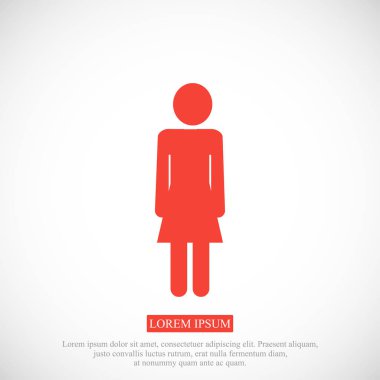 kadın düz stil ikonu