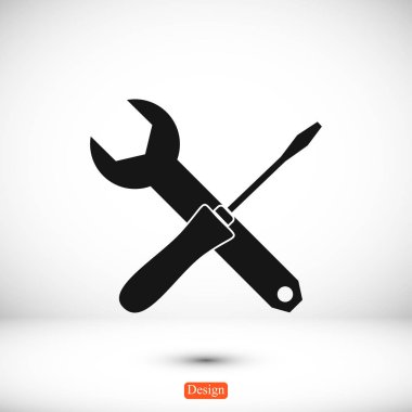 İngiliz anahtarı ve tornavida simgesi