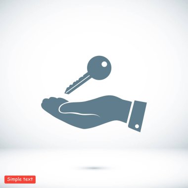 Elinde anahtar simgesi