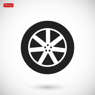Araba tekerlek düz simgesi