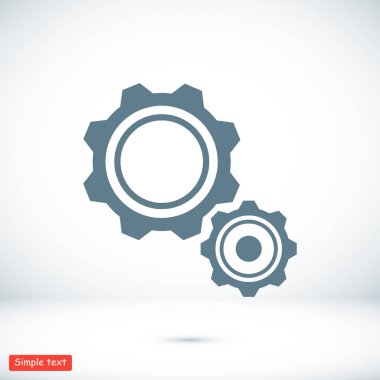 Cogwheels düz simgesi