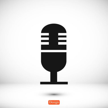 mikrofon düz stil ikonu