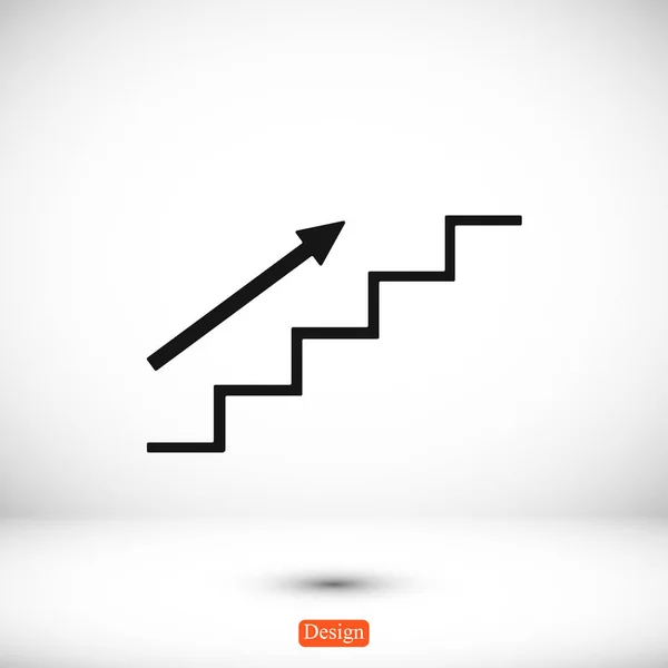 Lépcsők és a nyíl ikon — Stock Vector