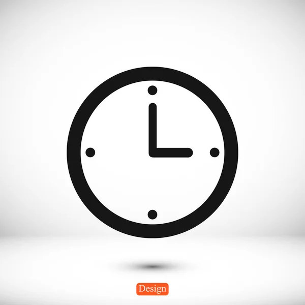 Reloj Icono plano — Vector de stock