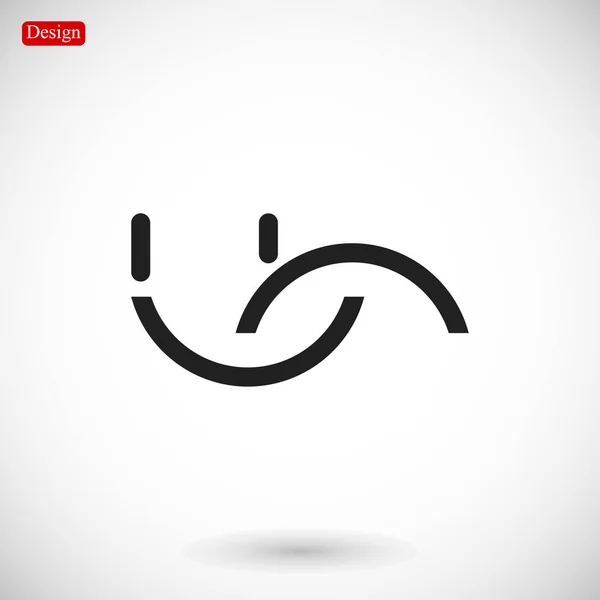 Sourire icône de style plat — Image vectorielle
