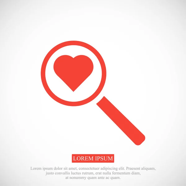 Hjärtat sökikonen — Stock vektor