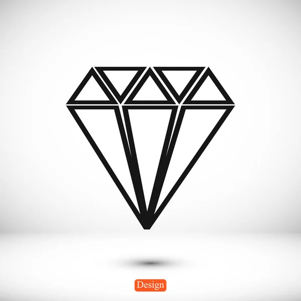 Diamante ícone simples — Vetor de Stock