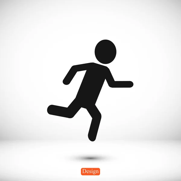 Correndo ícone humano — Vetor de Stock