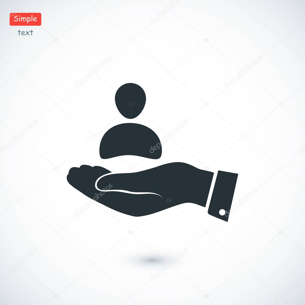 business man in hand icon