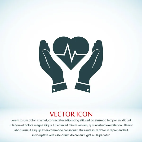 Corazón y manos — Vector de stock