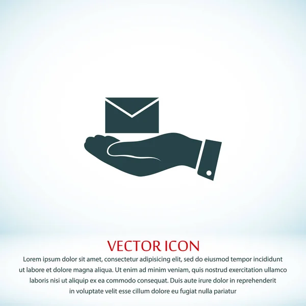 Email in hand icon — Stock Vector