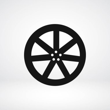 Araba tekerlek düz simgesi