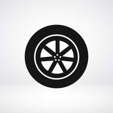 Araba tekerlek düz simgesi