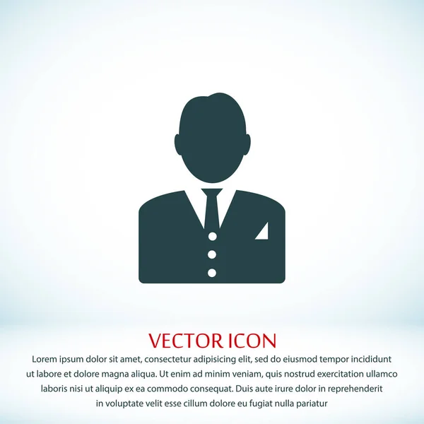 Hombre de negocios Apartamento Icono — Vector de stock
