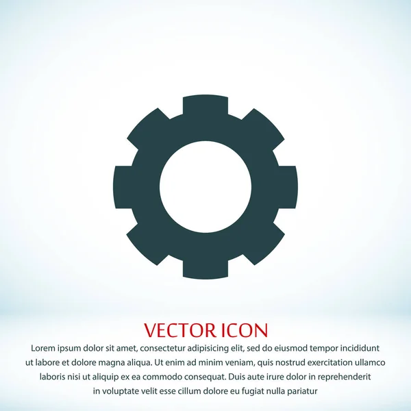 Icono plano de engranaje — Vector de stock