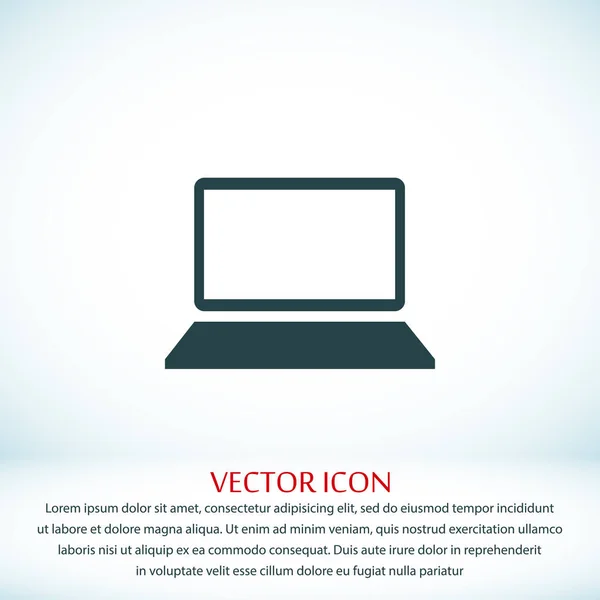 Icône plate d'ordinateur — Image vectorielle
