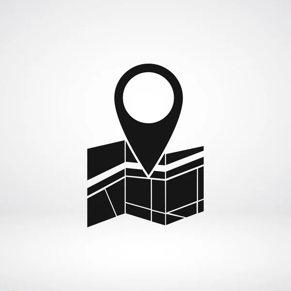 Icono de mapa con Pin — Vector de stock