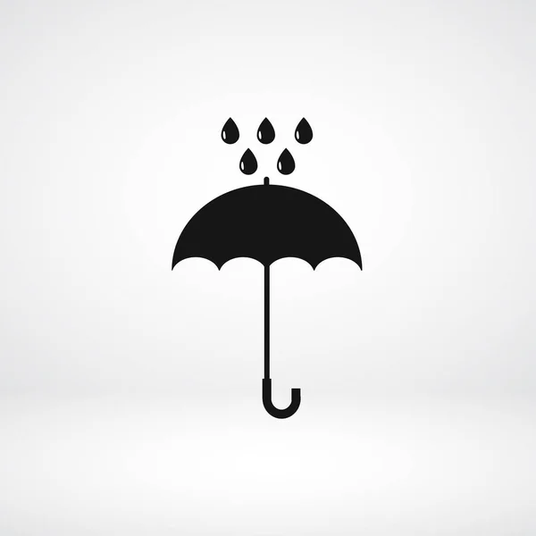Paraplu en regen druppels pictogram — Stockvector