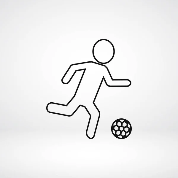 Fútbol, silueta de jugador de fútbol — Vector de stock