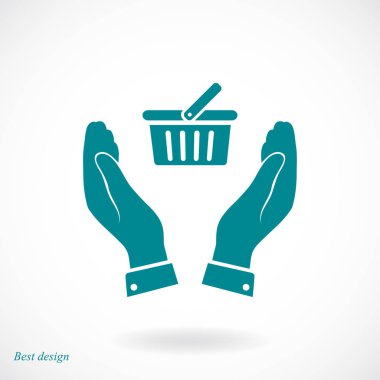 alışveriş sepetine eller simgesini 