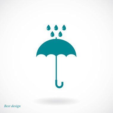 Şemsiye ve yağmur damla simgesi