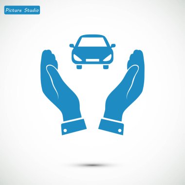 Araba ve eller simgesini