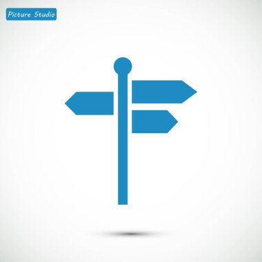 yön tabelası düz simgesi