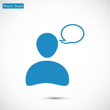 insan silueti ve konuşma balonu