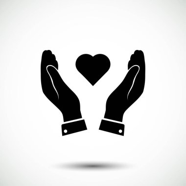 Ellerin simgesinde kalp