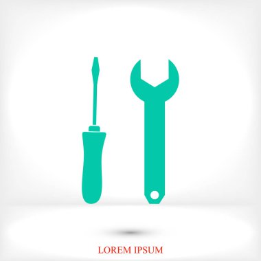 İngiliz anahtarları ve tornavida simgesi