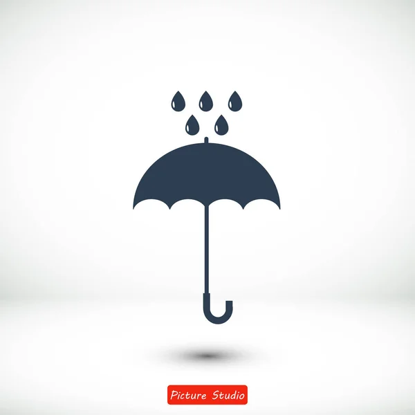 Guarda-chuva e chuva gotas ícone —  Vetores de Stock