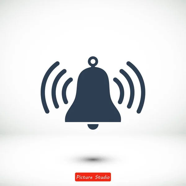 Bell icono plano — Vector de stock