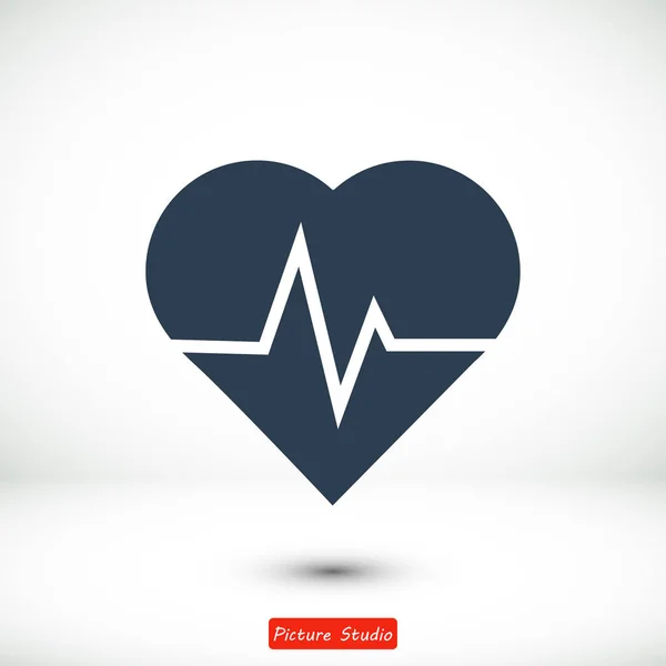 Ikona karty heartbeating — Wektor stockowy