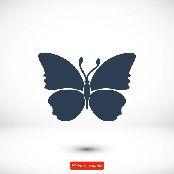 Icono de la tarjeta de mariposa — Vector de stock