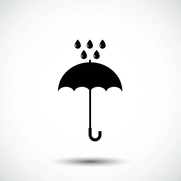 Paraply och regn droppar ikonen — Stock vektor