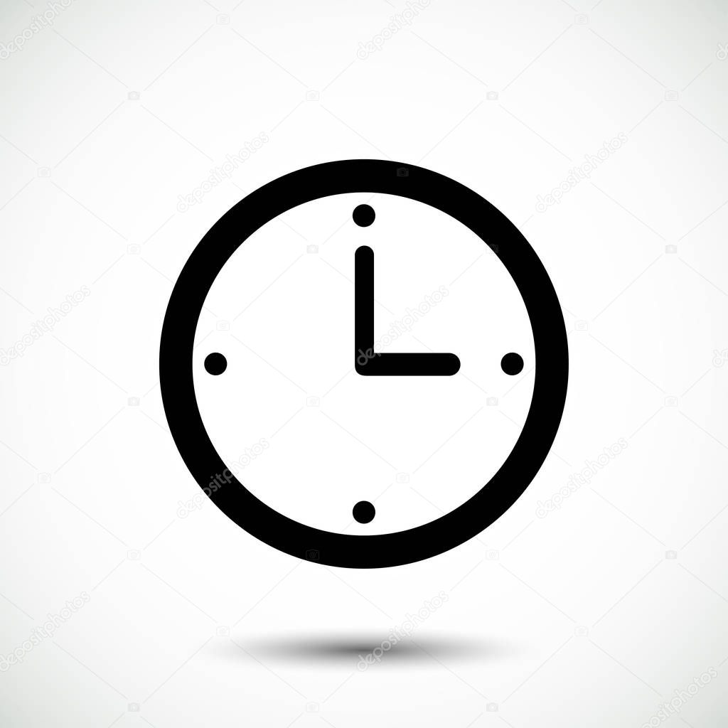 flat clock  icon