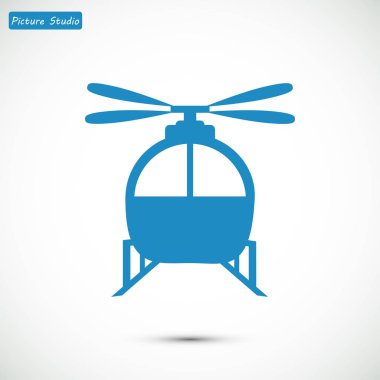Helikopter düz simgesi