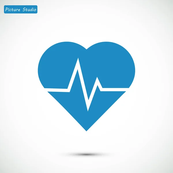 Ícone de cartão de batimento cardíaco — Vetor de Stock