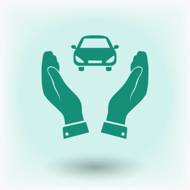 Ellerin simgesinde araba