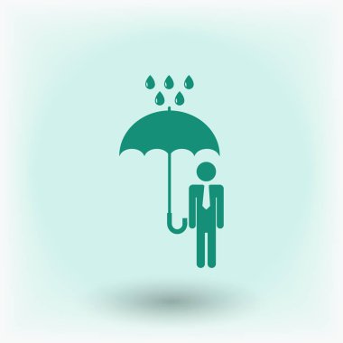 şemsiye ile insan figürü