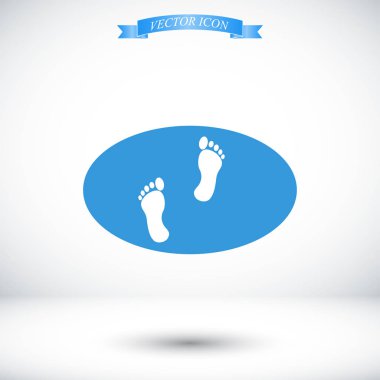 ayak izleri düz simgesi