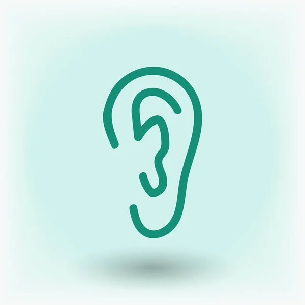 Płaskie ikona ucha — Wektor stockowy