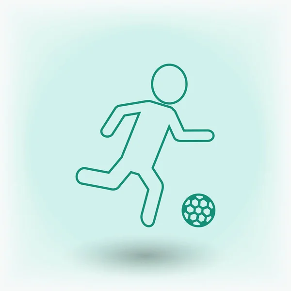 Silueta de jugador de fútbol — Vector de stock