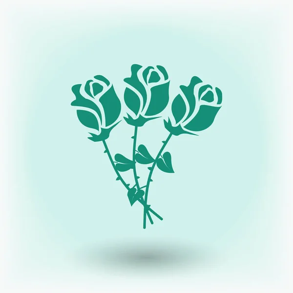 Rosen flaches Symbol — Stockvektor