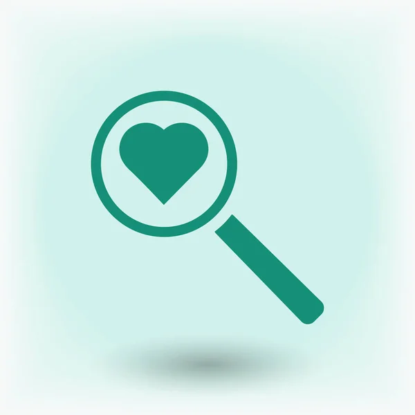 Ícone de pesquisa de coração —  Vetores de Stock