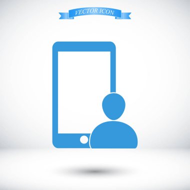 insan siluet simge ile telefon