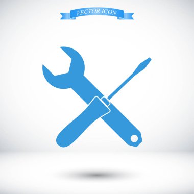 İngiliz anahtarı ve tornavida simgesi