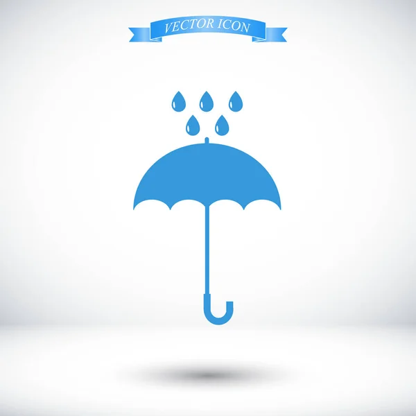 Ομπρέλα και η βροχή πέφτει εικονίδιο — Διανυσματικό Αρχείο
