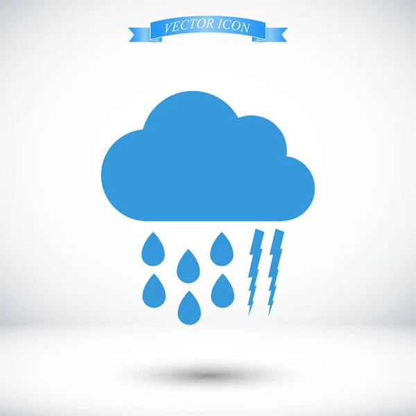 Nube con gotas icono — Vector de stock