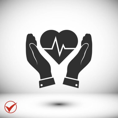 kalp ve eller illüstrasyon